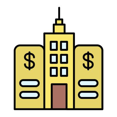 Bina. Web simgesi basit illüstrasyon