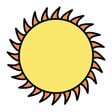 Güneş ikonu. vektör illüstrasyonu