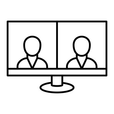 iş sunum simgesi vektörü. İnce çizgi işareti. izole edilmiş sınır sembolü çizimi