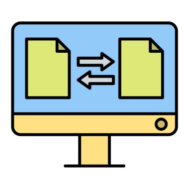 dosya dizini simgesi vektörü. İnce çizgi işareti. izole edilmiş sınır sembolü çizimi