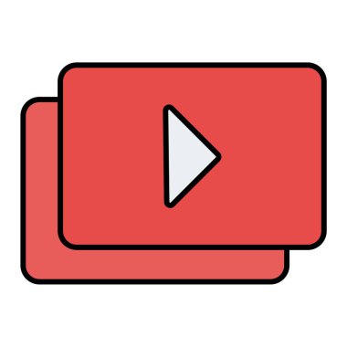 Video oynatıcı ikon vektör illüstrasyonu