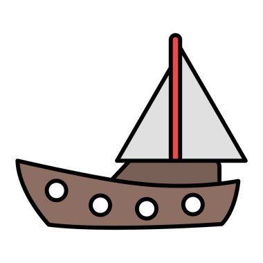 tekne ikonu vektör illüstrasyonu