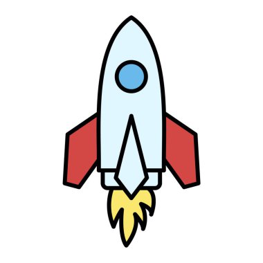 roket ikonu vektör illüstrasyonu