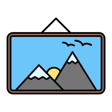 Bir dağ simgesinin vektör çizimi