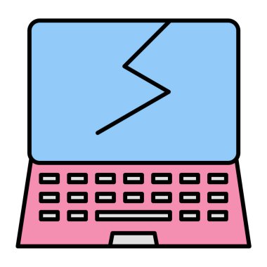 bilgisayar ve klavye vektör illüstrasyon tasarımlı dizüstü bilgisayar