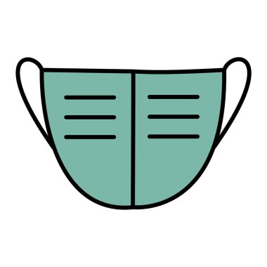 Tıbbi maske beyaz arkaplan vektör resimlemesinde izole edildi