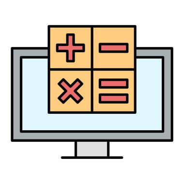 hesap makinesi simgesi vektör illüstrasyonu