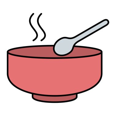 çorba simgesi vektör illüstrasyonu