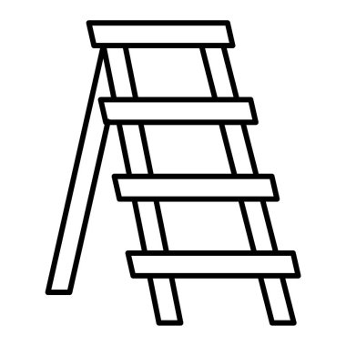 Merdiven ikonu. Web için merdiven vektör simgelerinin özet çizimi