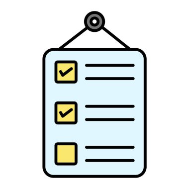 Kontrol listesi simgesi vektör illüstrasyonu