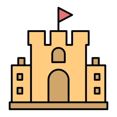 Şato. Web simgesi basit illüstrasyon