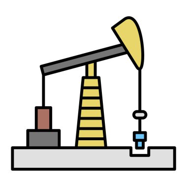 Yağ pompası ikonu. Web için gaz endüstrisi vektör simgelerinin özet çizimi