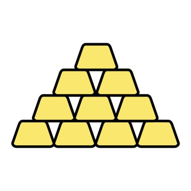 Beyaz arkaplanda altın külçeleri simgesi. vektör illüstrasyonu
