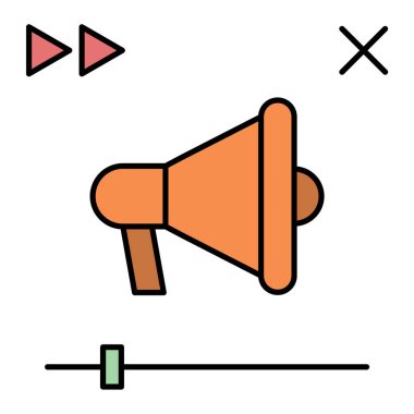 Megafon ikonu vektör illüstrasyonu