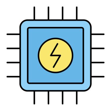 Bir güç çipi simgesinin vektör çizimi