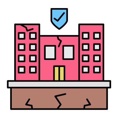 Bina. Web simgesi basit illüstrasyon