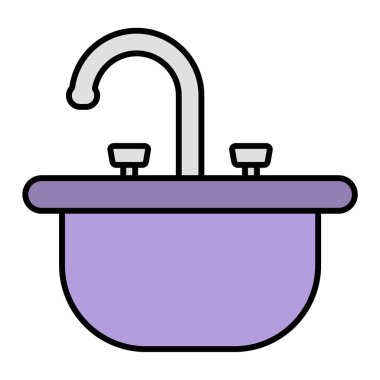 Küvet ikonu vektör illüstrasyonu