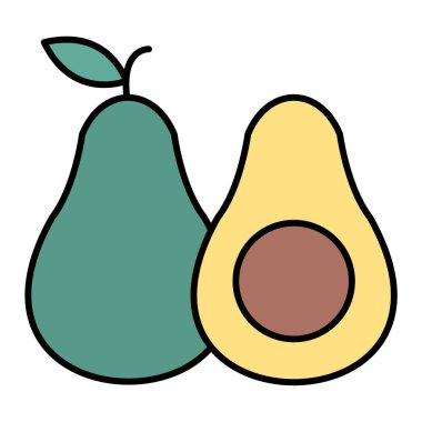 avokado meyve ikonu. Web tasarımı için armut vektör simgelerinin basit çizimi
