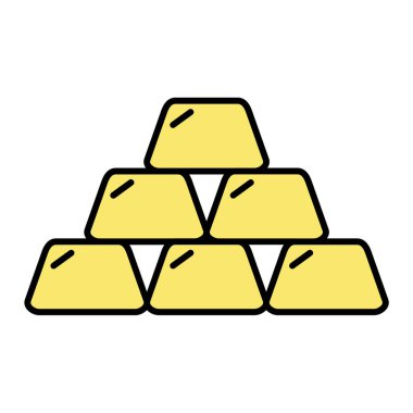 Beyaz arkaplanda altın külçeleri simgesi. vektör illüstrasyonu