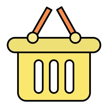 Alışveriş sepeti ikonu vektör illüstrasyonu