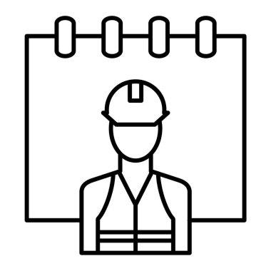 Kasklı ve şapkalı bir adamın vektör çizimi