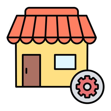 Mağaza. Web simgesi vektör illüstrasyonu