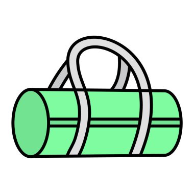 Yeşil spor çanta ikonu. Web için kauçuk bot vektör simgelerinin özet çizimi