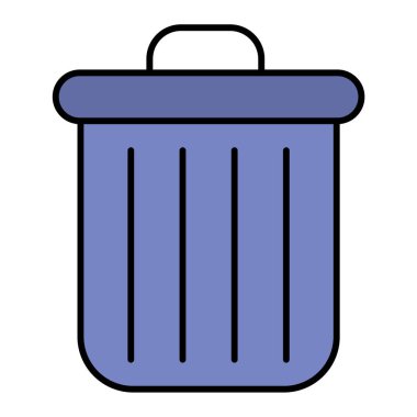 Çöp kutusu simgesi. Beyaz arkaplanda izole edilmiş web tasarımı için ana çöp konteynırı çizim çizelgesi çizimi