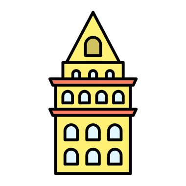 Bir bina simgesinin vektör illüstrasyonu