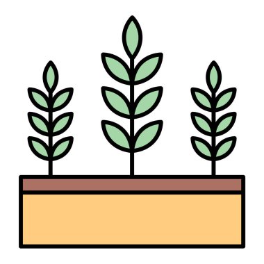 Yapraklı bitki vektör illüstrasyon tasarımı