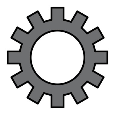 dişli simgesi. Ana hatlar vektör çizimi. beyaz arkaplanda izole