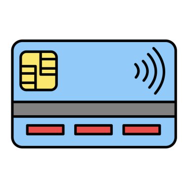 Banka ve akıllı telefon vektör illüstrasyon tasarımı ile kredi kartı