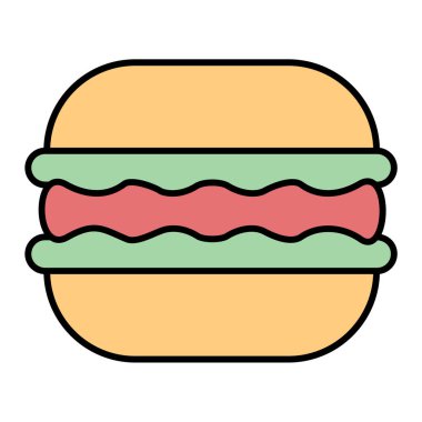 Hamburger. Web simgesi basit tasarım