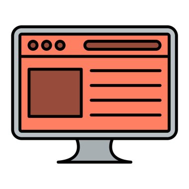 İleti vektör illüstrasyon tasarımı ile bilgisayar monitörü