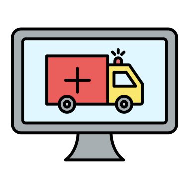 ambulans simgesi vektör illüstrasyonu