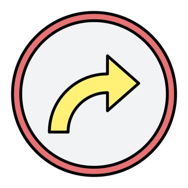 Ok işareti simgesi. yön sembolü  