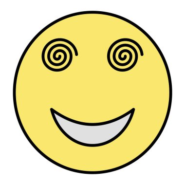 Gülen surat simgesi. Mutlu gülümseyen gülen vektör simgelerinin çizgi filmi