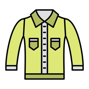 Ceket ikonu. Web için kıyafet vektör sembolünün özet çizimi