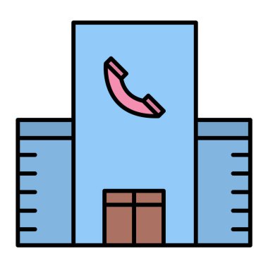 Bina. Web simgesi basit illüstrasyon