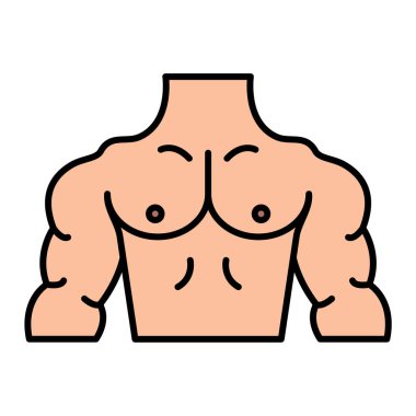 İnsan vücudu simgesi. Web için kas anatomisi vektör simgelerinin özet çizimi