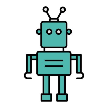 Çizgi film robotunun vektör çizimi