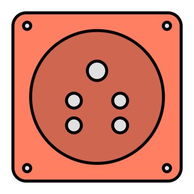 çip simgesi vektörü. İnce çizgi işareti. İzole edilmiş kontür sembolü gösterimi