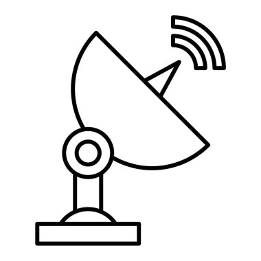 uydu anten ikonu vektörü. Taslak ses paneli işareti. izole edilmiş sınır sembolü çizimi