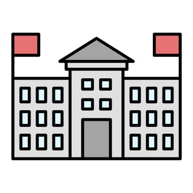 Bina. Web simgesi basit illüstrasyon