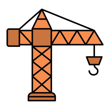 Vinç simgesi. Web için yapı vektörü simgelerinin özet çizimi