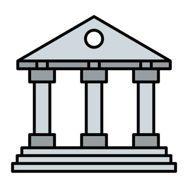 Banka binası ikonu. Vektör illüstrasyonu