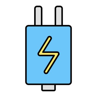 Elektrik fişi vektör satırı simgesi