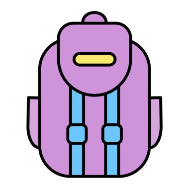 sırt çantası simgesi vektör illüstrasyonu