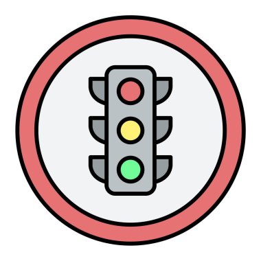 Trafik ışığı simgesi, vektör illüstrasyonu