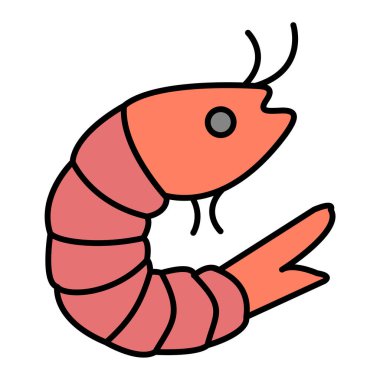 Karides simgesi vektör illüstrasyonu